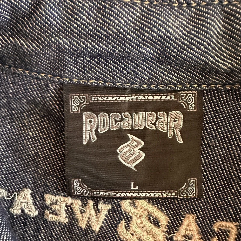Y2K 90s Rocawear Jacket Mens Large Chore Shacket Denim Metal Buttons‎ Oversized